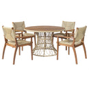Durable Outdoor Dining Chair with Acacia Wood Frame and Wicker Seat