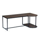 47.2" W x 25.6"D x 17.7" H Modern Industrial Style Rectangular Wood Grain Top Coffee Table with Metal Frame - Walnut & Black
