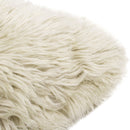 Astrid - Square New Zealand Sheepskin Accent Throw Pillow Cover With Feather Insert - Taupe / Natural by HouseOfZazla