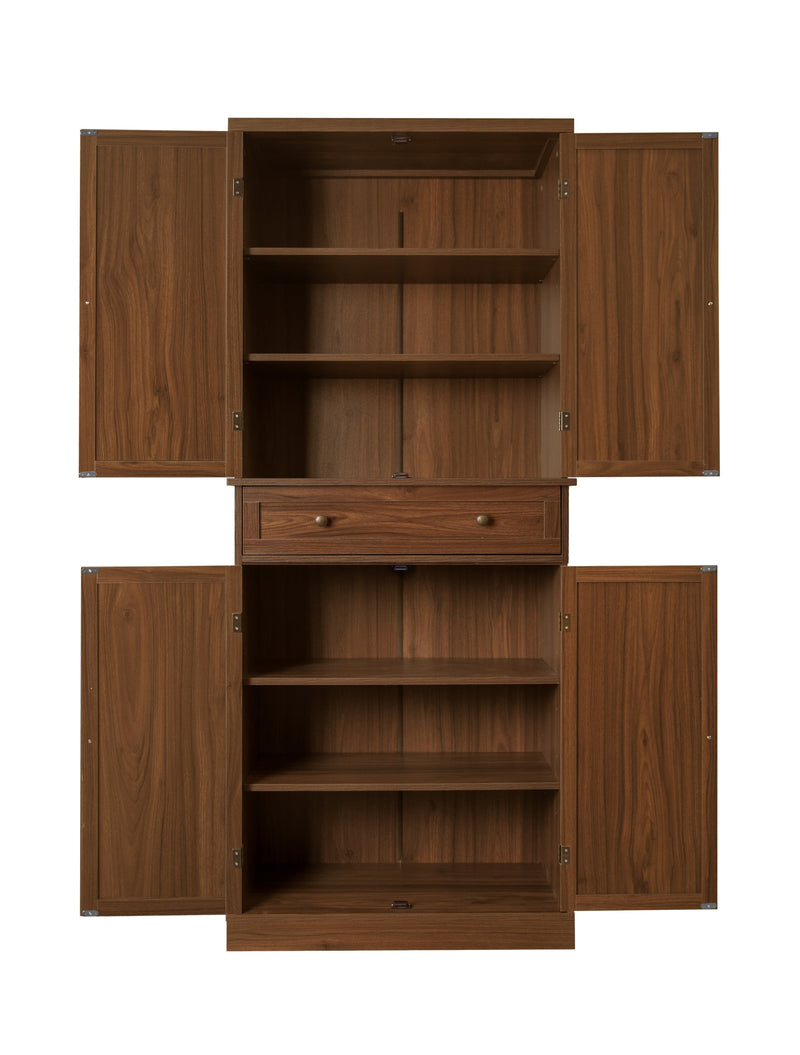 4 Door Cabinet with 1 Drawer, with 4 Adjustable Inner Shelves, Storage Cabinet