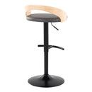 Grotto - Contemporary Adjustable Barstool With Swivel & Rounded T Footrest (Set of 2) by HouseOfZazla