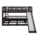 Low Bunk Bed With Slide, Fence And Ladder by Unique Piece Furniture