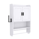 Wall Mounted Bathroom Cabinet with Towel Bar & Toilet Paper Holder