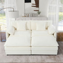 Modern Comfy Deep Seat Modular Sectional Sofa Cloud Couch With Ottoman by HouseOfZazla