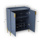 Wine Bar Cabinet With Adjustable Shelf, 2 Door Sideboard With Soft-Closing Hinges And Feet by HouseOfZazla