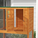 74" Wooden Outdoor Cat House Weatherproof & Wheeled, Catio Outdoor Cat Enclosure with High Weight Capacity, Kitten Cage Condo, Orange