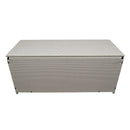 White Wicker Patio Deck Box with 113 Gallon Storage and Metal Frame