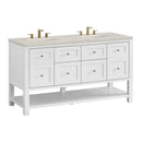 James Martin Breckenridge 60" Double Bathroom Vanity, Bright White
