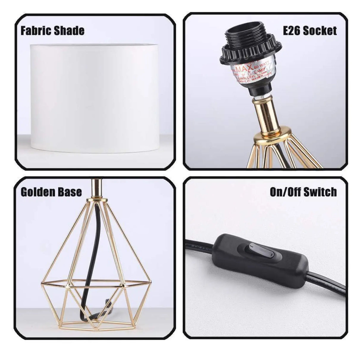 Diamond Design Table Lamp for Entryway with Elegant Modern Style, photo 3 of 5