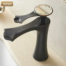 GobekUsa Diamond Golden Black Basin Faucet Single Handle Bathroom Sink Mixer Tap