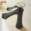 GobekUsa Diamond Golden Black Basin Faucet Single Handle Bathroom Sink Mixer Tap