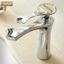 GobekUsa Diamond Golden Black Basin Faucet Single Handle Bathroom Sink Mixer Tap