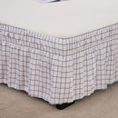 Diamond lattice ruffled black & white elastic band bed skirt bedroom by Decorbites