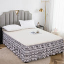 Diamond lattice ruffled black & white elastic band bed skirt bedroom by Decorbites