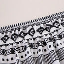 Diamond lattice ruffled black & white elastic band bed skirt bedroom by Decorbites