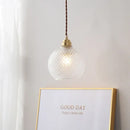 GobekUsa Glass Ball LED Pendant Light: Nordic Modern Copper Socket Hanging Lamp for Home Indoor Lighting.