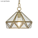 GobekUsa Diamond Pendant Ceiling Light in Brass with Clear Glass for Bedroom