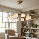 Diamond Shaped Alabaster Ring Chandelier