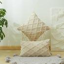 Diamond solid embroidery cushion cover living room textured pillow by Decorbites