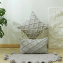 Diamond solid embroidery cushion cover living room textured pillow by Decorbites