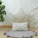 Diamond solid embroidery cushion cover living room textured pillow by Decorbites