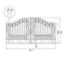 14x8 ft Steel Dual Swing Driveway Gate