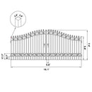 16x8 ft Steel Dual Swing Driveway Gate