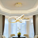 GobekUsa Dimmable Modern Chandelier: Gold/Chrome/Black, 60cm