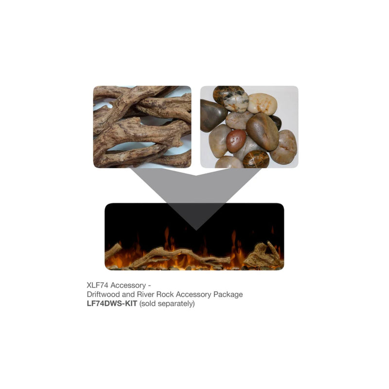 Dimplex IgniteXL 74" Premium Built-In Linear Electric Fireplace With Integrated Heater Fan [XLF74] (SAK14736)