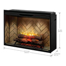 Dimplex Revillusion Herringbone Brick Built-In Electric Firebox With Front Glass [RBF30/36/42] (SAK12893)