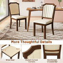 Dining Chair Set of 2 with PU Leather and Rubber Wood Frame-Brown by LJGDeals