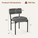 Dining Chair Set of 2 with Curved Backrest and Padded Seat-Gray