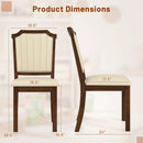 Dining Chair Set of 2 with PU Leather and Rubber Wood Frame-Brown by LJGDeals