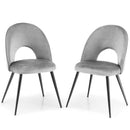 Dining Chair Set of 2 with Metal Base and Adjustable Pads by LJGDeals