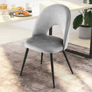 Dining Chair Set of 2 with Metal Base and Adjustable Pads by LJGDeals