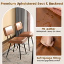 Dining Chair Set of 2 with Padded Backrest and Seat-Brown