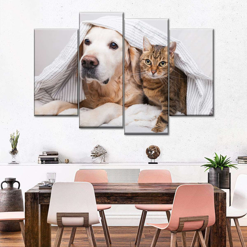 Cozy Dog And Cat Wall Art