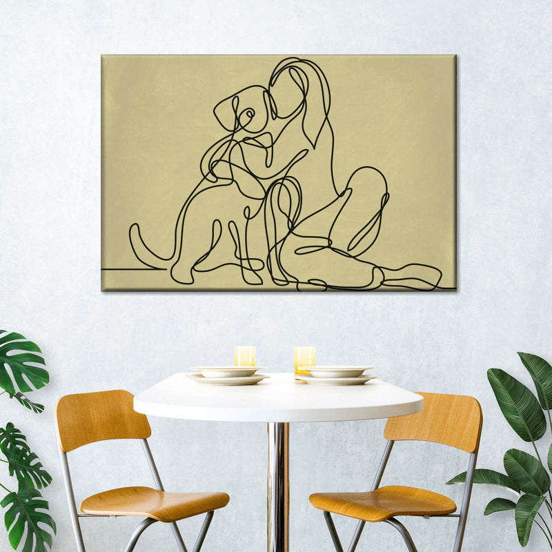 Woman Loving Dog Wall Art