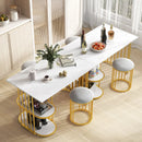 Rectangular Dining Table for 2 with 2-tier Storage Shelf for Small Space Dining Room-White by LJGDeals