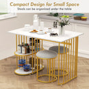 Rectangular Dining Table for 2 with 2-tier Storage Shelf for Small Space Dining Room-White by LJGDeals