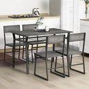 5 Piece Dining Table Set with Storage Rack and Metal Frame by LJGDeals