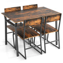 5 Piece Dining Table Set with Storage Rack and Metal Frame by LJGDeals