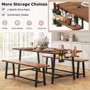 Dining Table Set for 5-7 with 2-Bottle Wine Rack and Condiment Holder by LJGDeals
