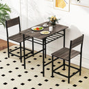 Dining Table Set with Metal Frame and Storage Rack by LJGDeals