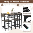 Dining Table Set with Metal Frame and Storage Rack by LJGDeals