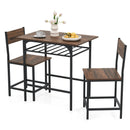 Dining Table Set with Metal Frame and Storage Rack by LJGDeals