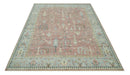 Distress Finished Tree of Life Hand Knotted Rust and Blue 9x12 Wool Rug