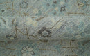 Distressed and Blue Silver Hand Knotted Traditional Wool Area Rug