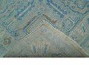 Distressed Design Silver And Beige Hand Knotted 10x14 Wool Area Rug