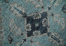 Distressed Hand Knotted Multi Size Blue, Silver and Charcoal Traditional Low Pile Wool Area Rug